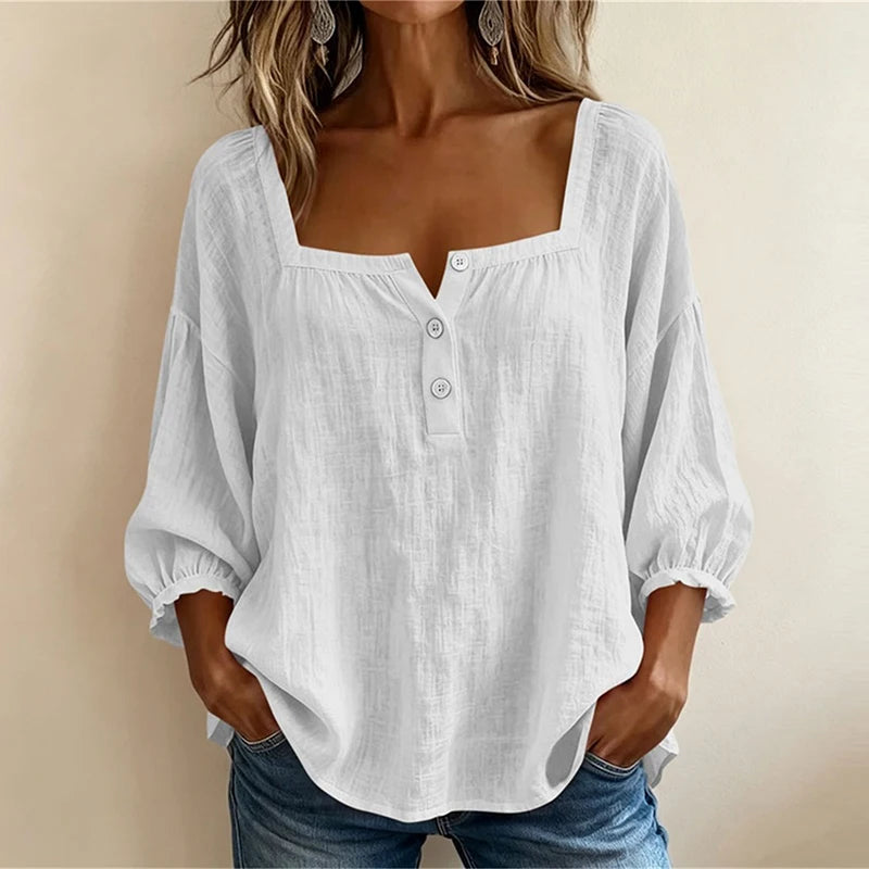 Camiseta Feminina Casual Manga 3/4