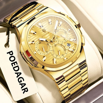 Relógio Masculino Cronógrafo Premium em Aço Inoxidável