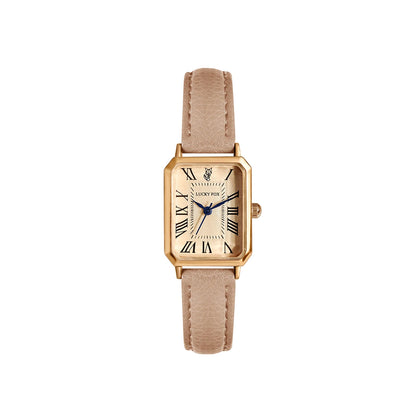 Relógio Feminino Vintage Quadrado em Couro