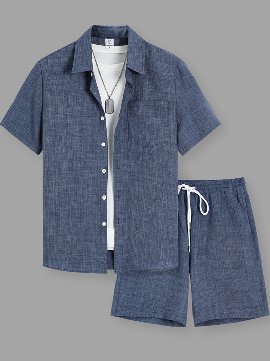 Conjunto Masculino Camisa e Bermuda Linho