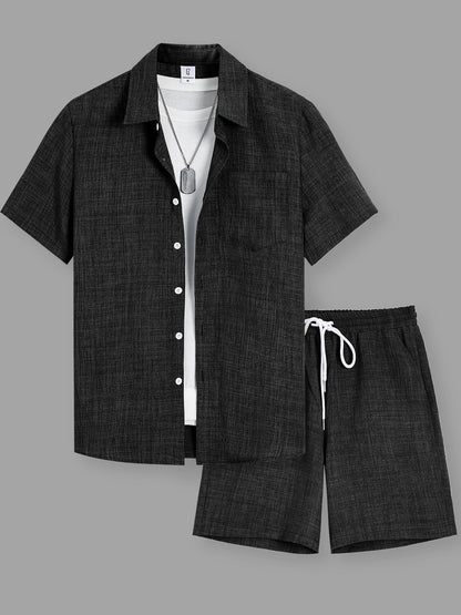 Conjunto Masculino Camisa e Bermuda Linho