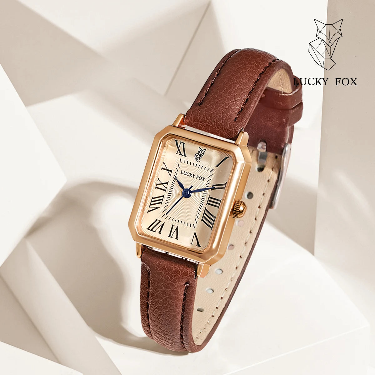 Relógio Feminino Vintage Quadrado em Couro