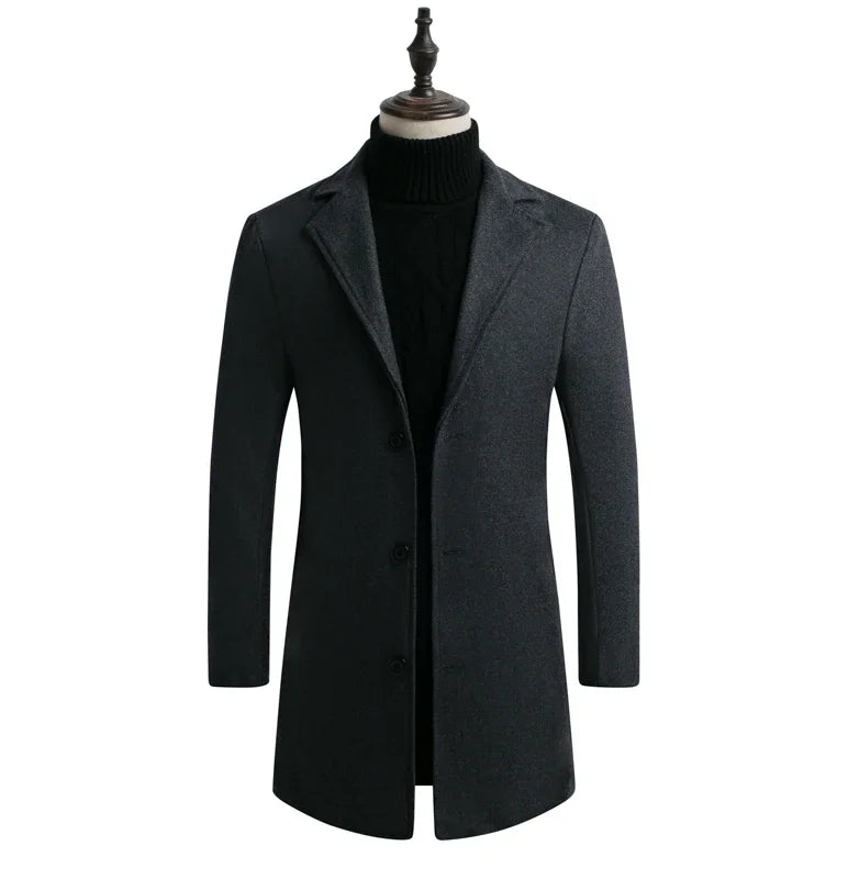 Sobretudo Masculino Slim em Lã