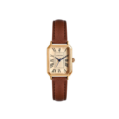 Relógio Feminino Vintage Quadrado em Couro