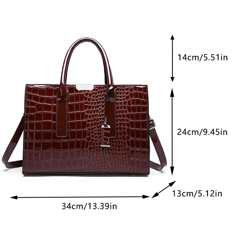 Bolsa Feminina Croco Vintage