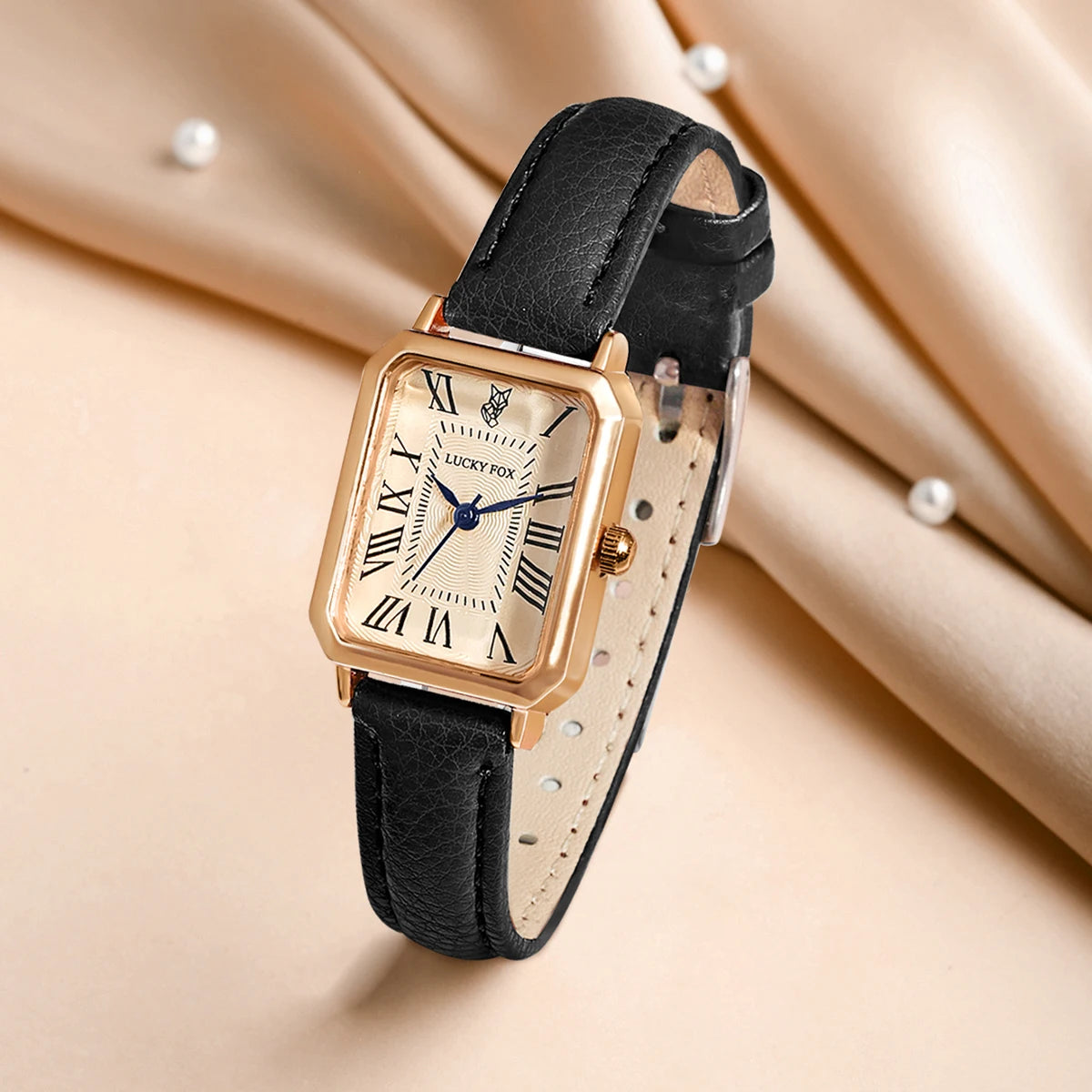 Relógio Feminino Vintage Quadrado em Couro