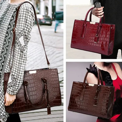 Bolsa Feminina Croco Vintage