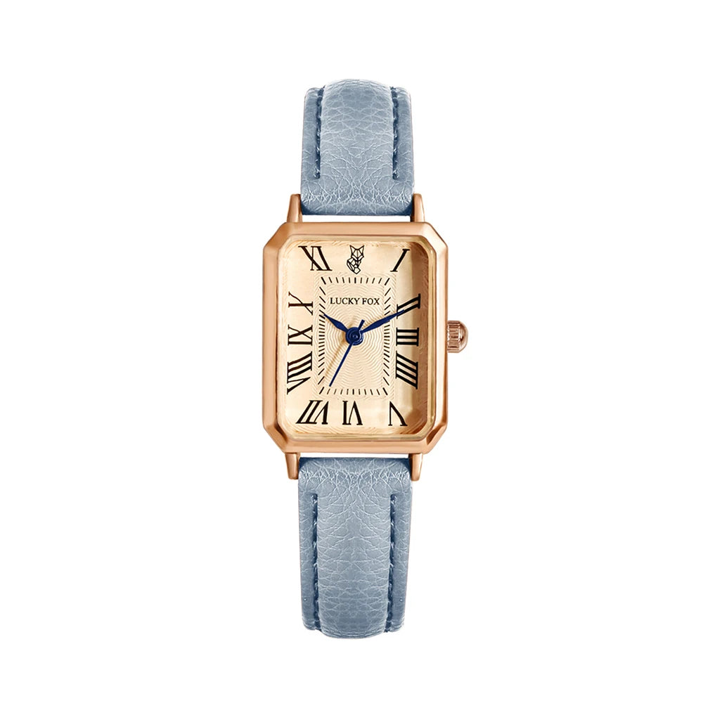 Relógio Feminino Vintage Quadrado em Couro