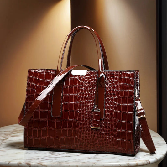 Bolsa Feminina Croco Vintage