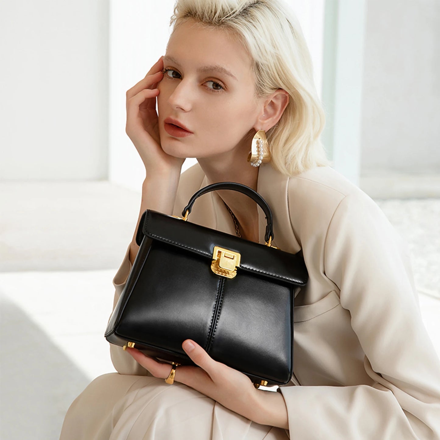 Bolsa Tote Feminina Grande Luxo Estampada de Ombro