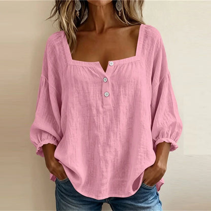 Camiseta Feminina Casual Manga 3/4