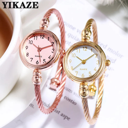 Relógio Feminino YIKAZE em Aço Inoxidável Estilo Retrô