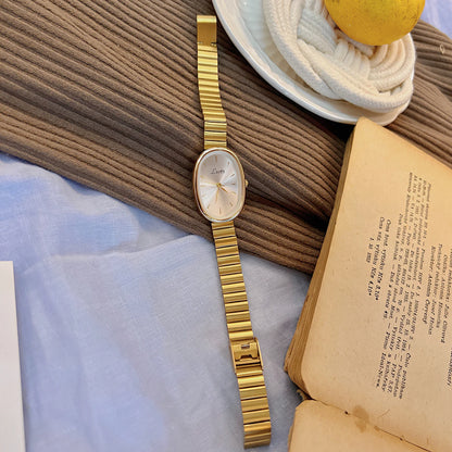 Relógio Feminino Dourado Estilo Vintage com Bracelete