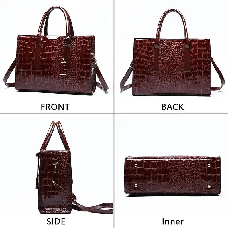 Bolsa Feminina Croco Vintage
